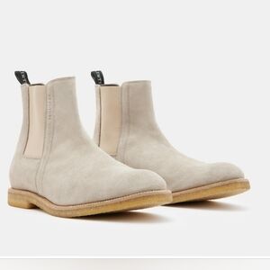 Size 7 - New Men's ALLSAINTS Rhett Beige Suede Chelsea Boots